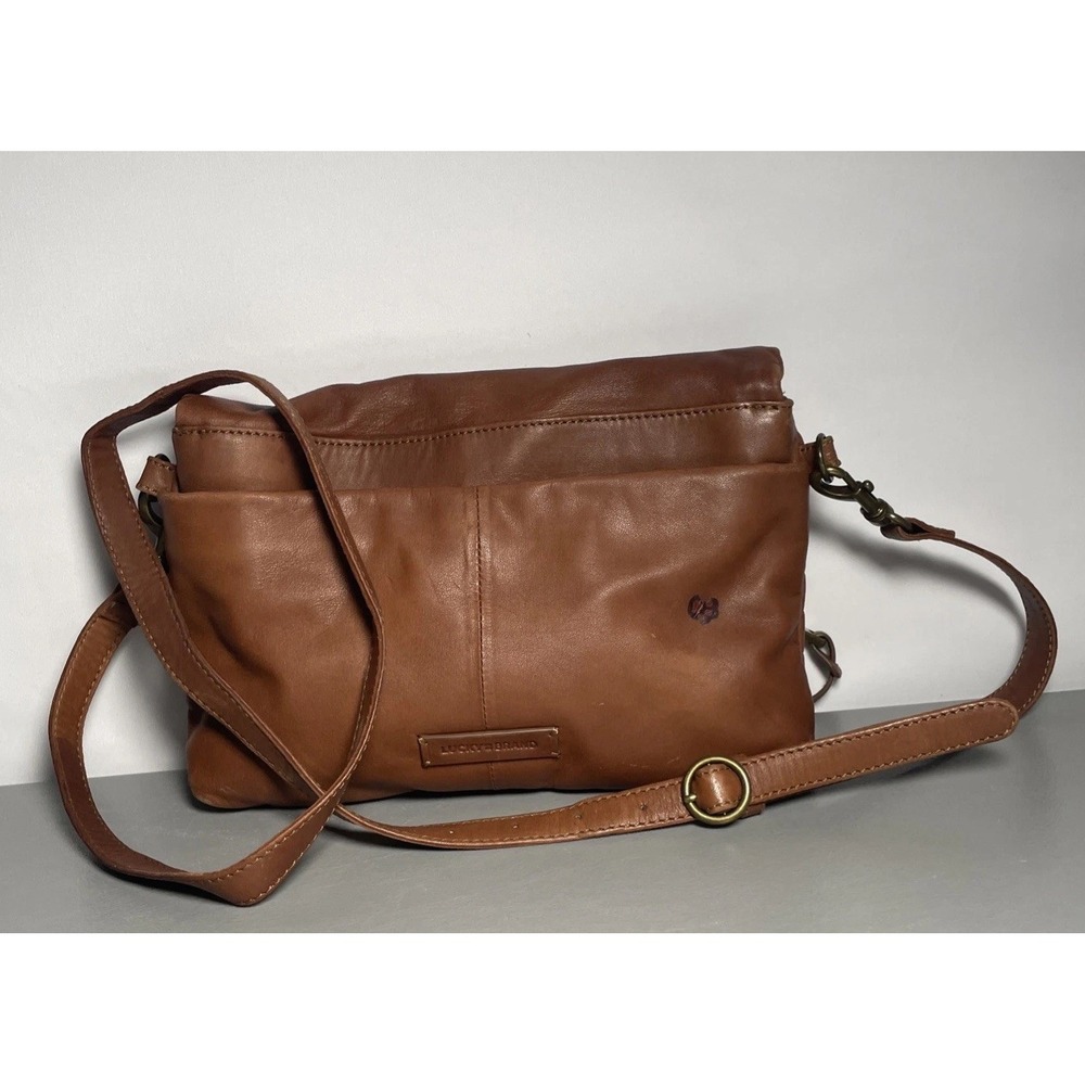 Lucky Brand Brown Leather Flap Crossbody Shoulder Bag